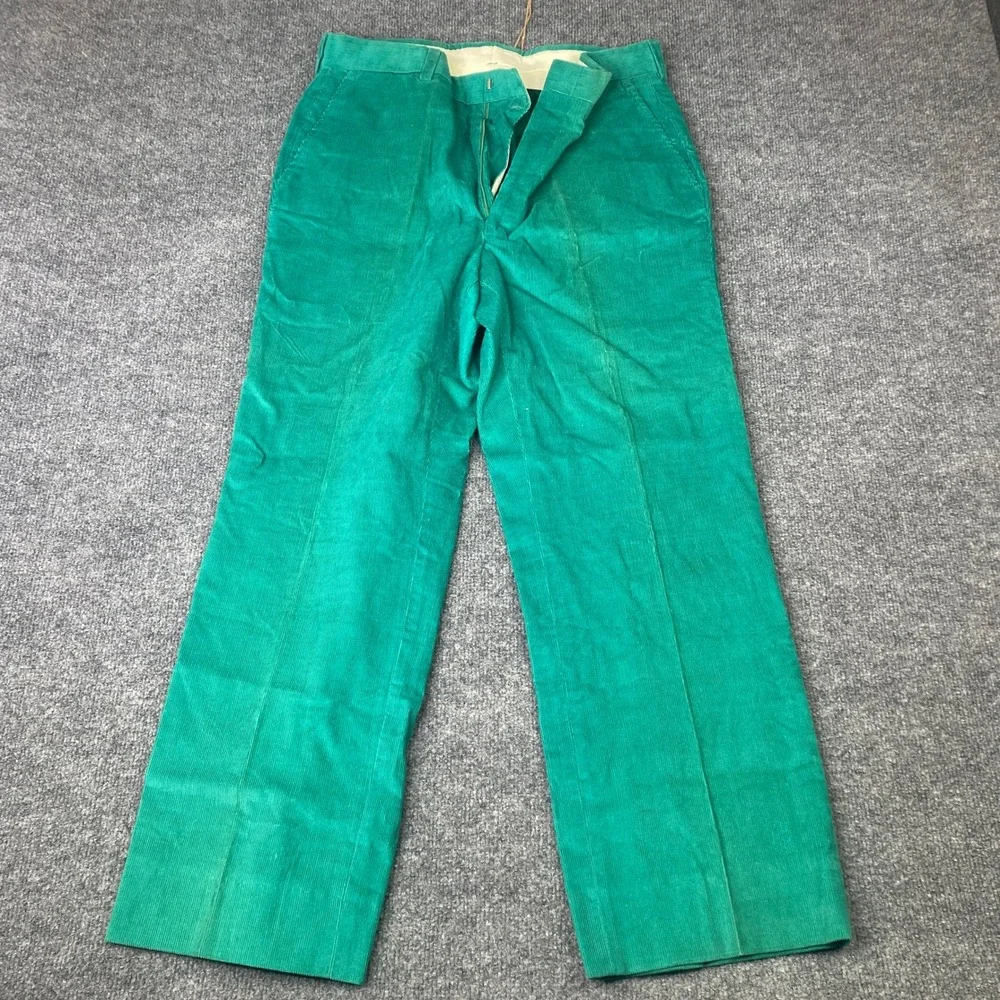 Vintage Pen West Pendleton Green Corduroy Pants Straight Leg Trousers Emerald